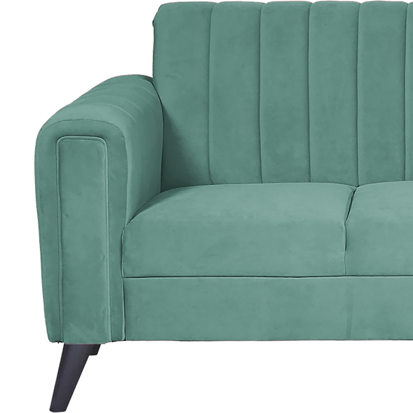 Mabel Three Seater Quilted Back Sofa Fabric 3 Seater Sofa - Sea Green