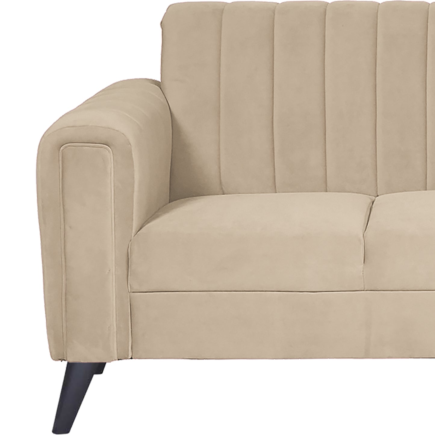 Mabel Two Seater Quilted Back Sofa Fabric 2 Seater Sofa - Beige