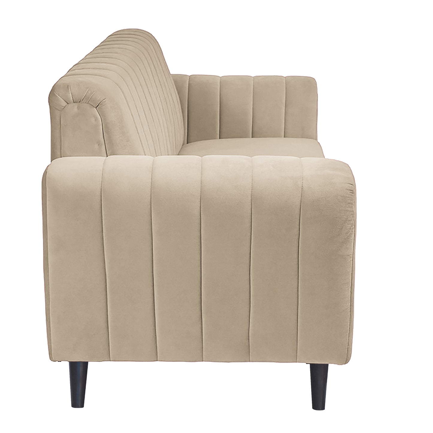 Mabel Two Seater Quilted Back Sofa Fabric 2 Seater Sofa - Beige