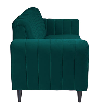 Mabel Two Seater Quilted Back Sofa Fabric 2 Seater Sofa - Green