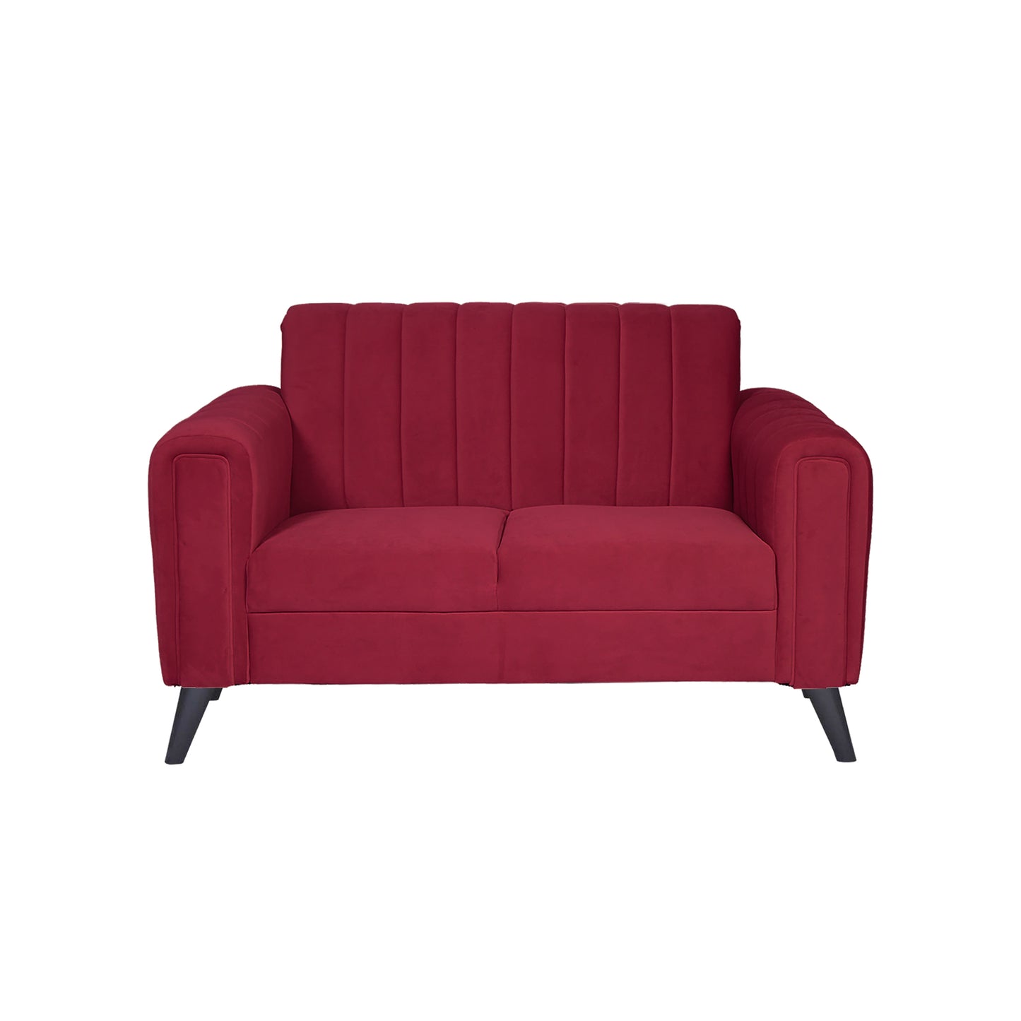 Mabel Two Seater Quilted Back Sofa Fabric 2 Seater Sofa - Maroon