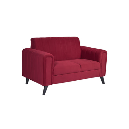 Mabel Two Seater Quilted Back Sofa Fabric 2 Seater Sofa - Maroon