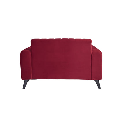 Mabel Two Seater Quilted Back Sofa Fabric 2 Seater Sofa - Maroon