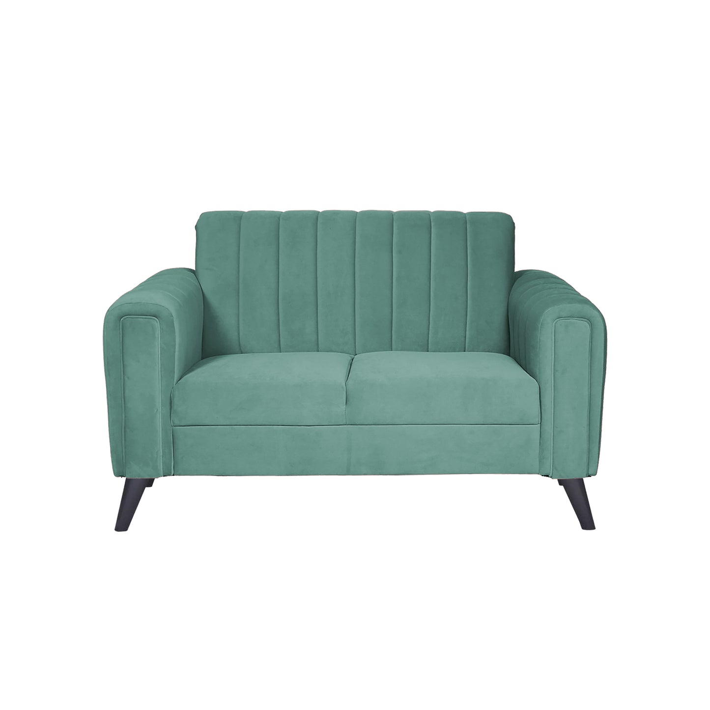 Mabel Two Seater Quilted Back Sofa Fabric 2 Seater Sofa - Sea Green