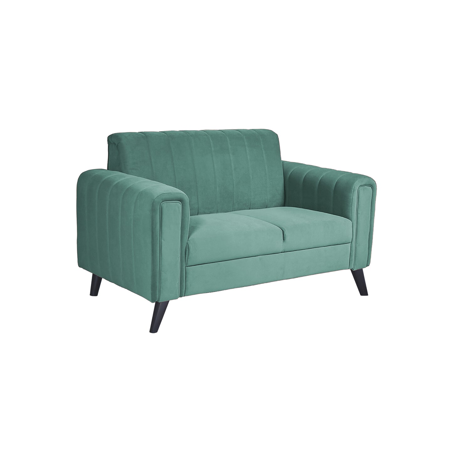 Mabel Two Seater Quilted Back Sofa Fabric 2 Seater Sofa - Sea Green