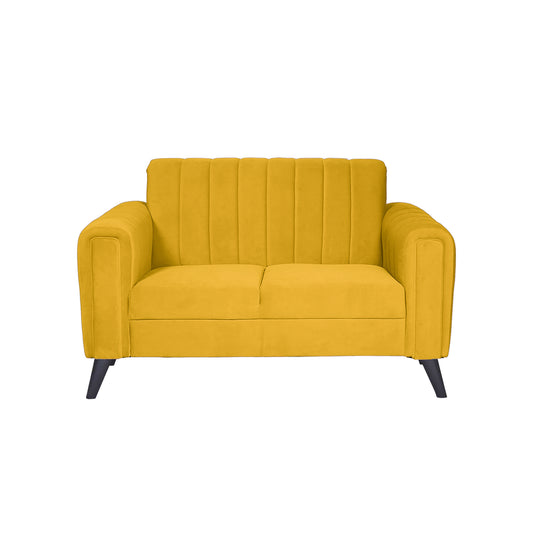 Mabel Two Seater Quilted Back Sofa Fabric 2 Seater Sofa - Yellow