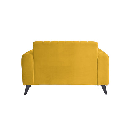 Mabel Two Seater Quilted Back Sofa Fabric 2 Seater Sofa - Yellow