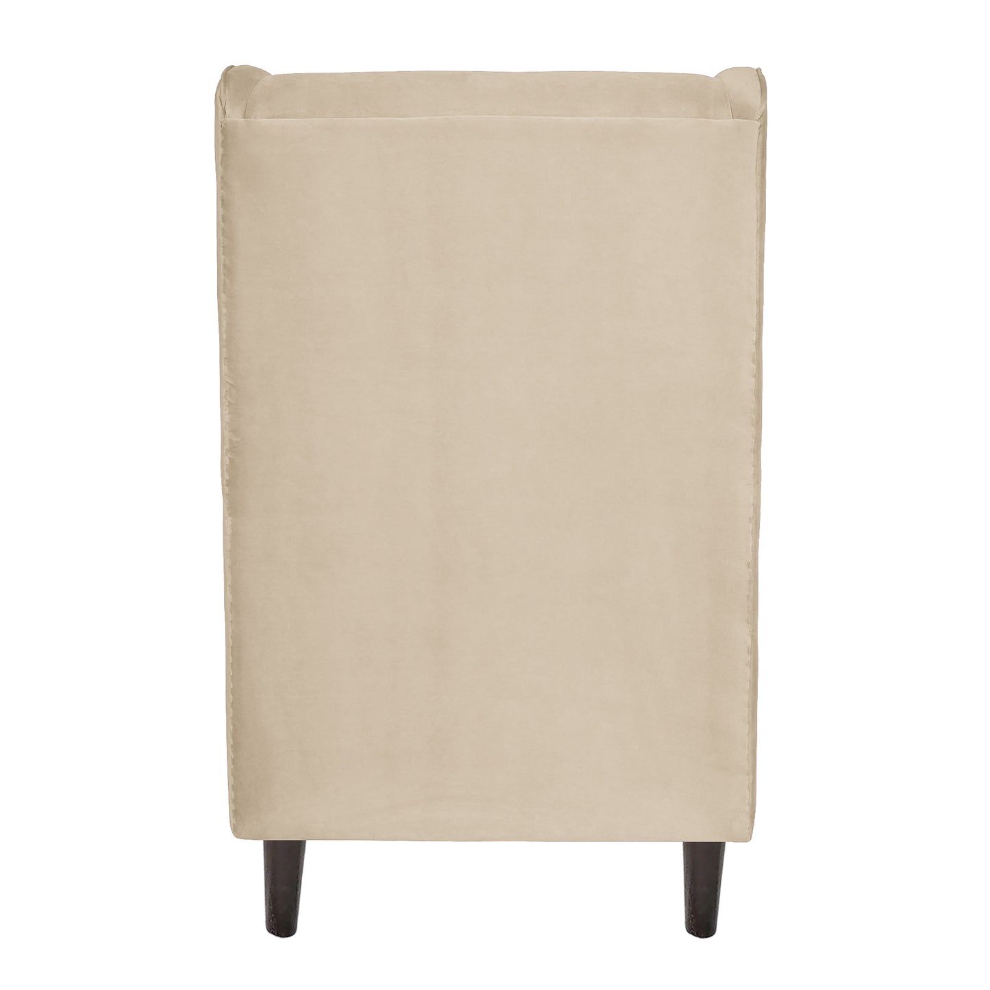 Mabel Tufted Wing Chair Solid Wood Living Room Chair- Beige