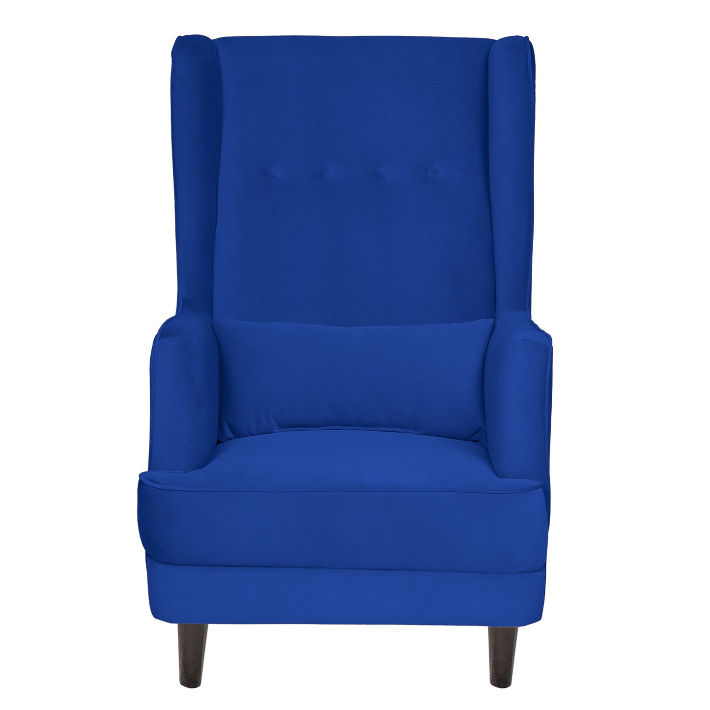 Mabel Tufted Wing Chair Solid Wood Living Room Chair - Blue