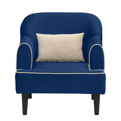 Nevaeh Cushion Back 1 Seater Fabric Chair - Blue