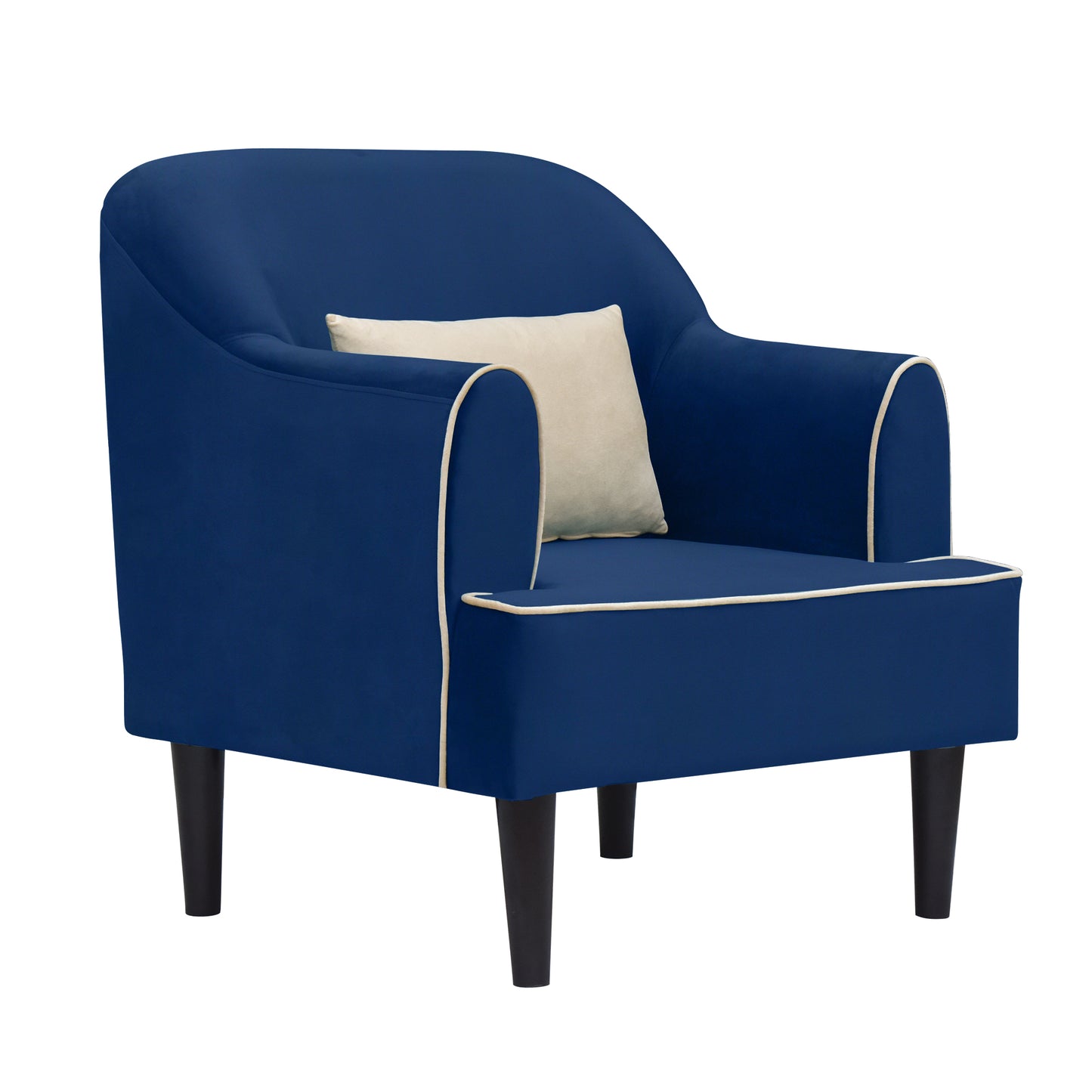 Nevaeh Cushion Back 1 Seater Fabric Chair - Blue