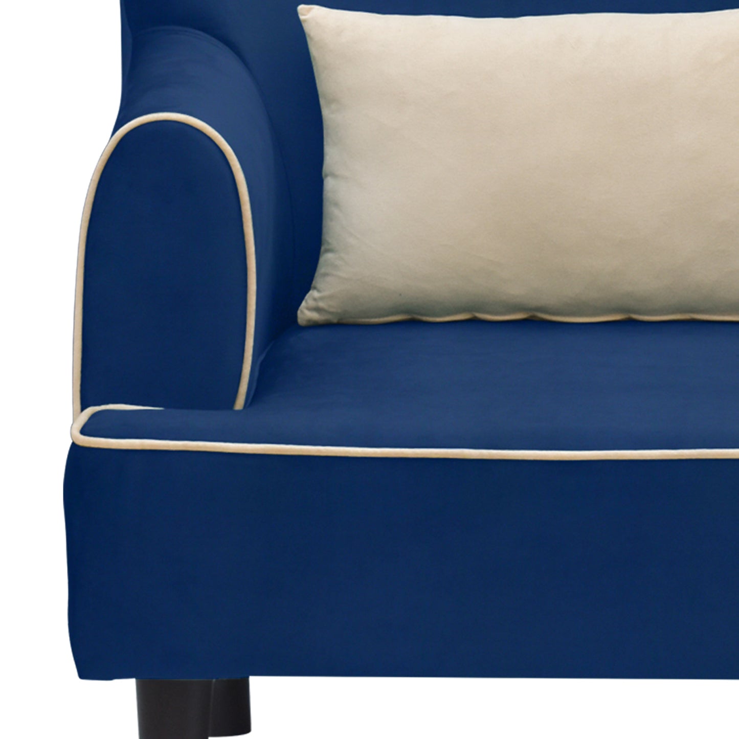 Nevaeh Cushion Back 1 Seater Fabric Chair - Blue