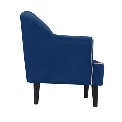 Nevaeh Cushion Back 1 Seater Fabric Chair - Blue