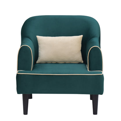 Nevaeh Cushion Back 1 Seater Fabric Chair - Green