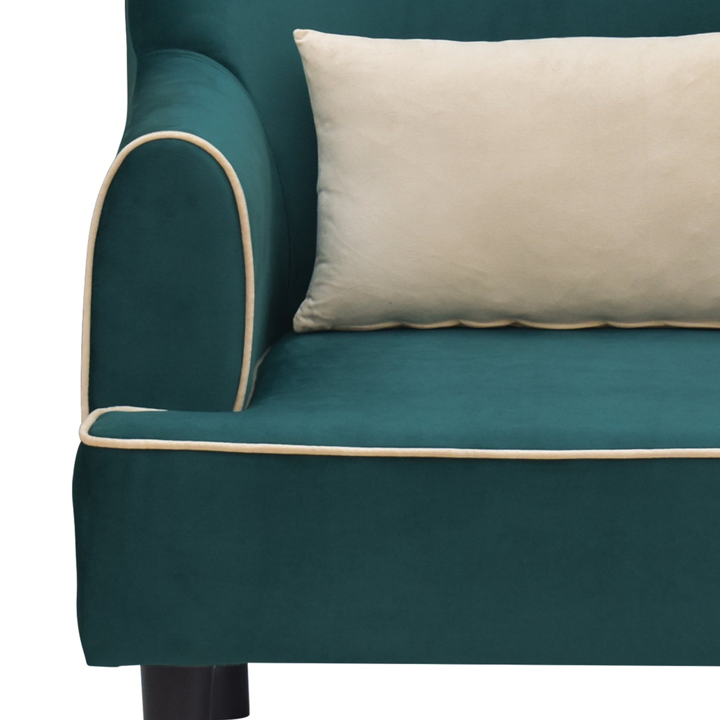 Nevaeh Cushion Back 1 Seater Fabric Chair - Green