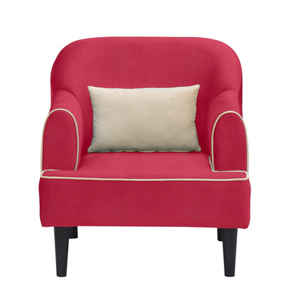 Nevaeh Cushion Back 1 Seater Fabric Chair - Red