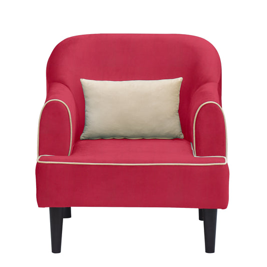 Nevaeh Cushion Back 1 Seater Fabric Chair - Red