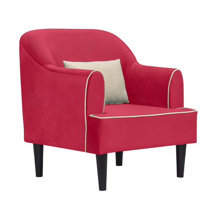 Nevaeh Cushion Back 1 Seater Fabric Chair - Red