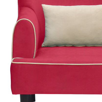 Nevaeh Cushion Back 1 Seater Fabric Chair - Red