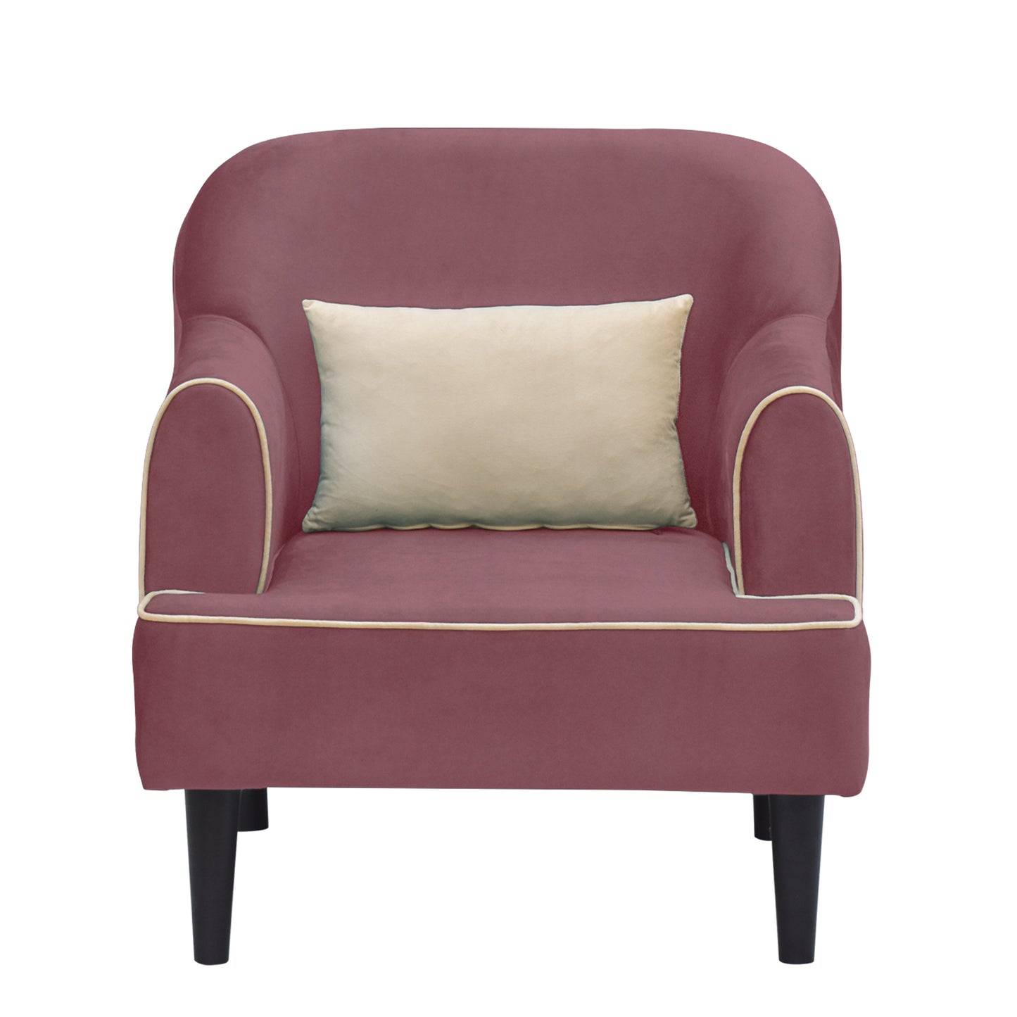 Nevaeh Cushion Back 1 Seater Fabric Chair - Dark Pink