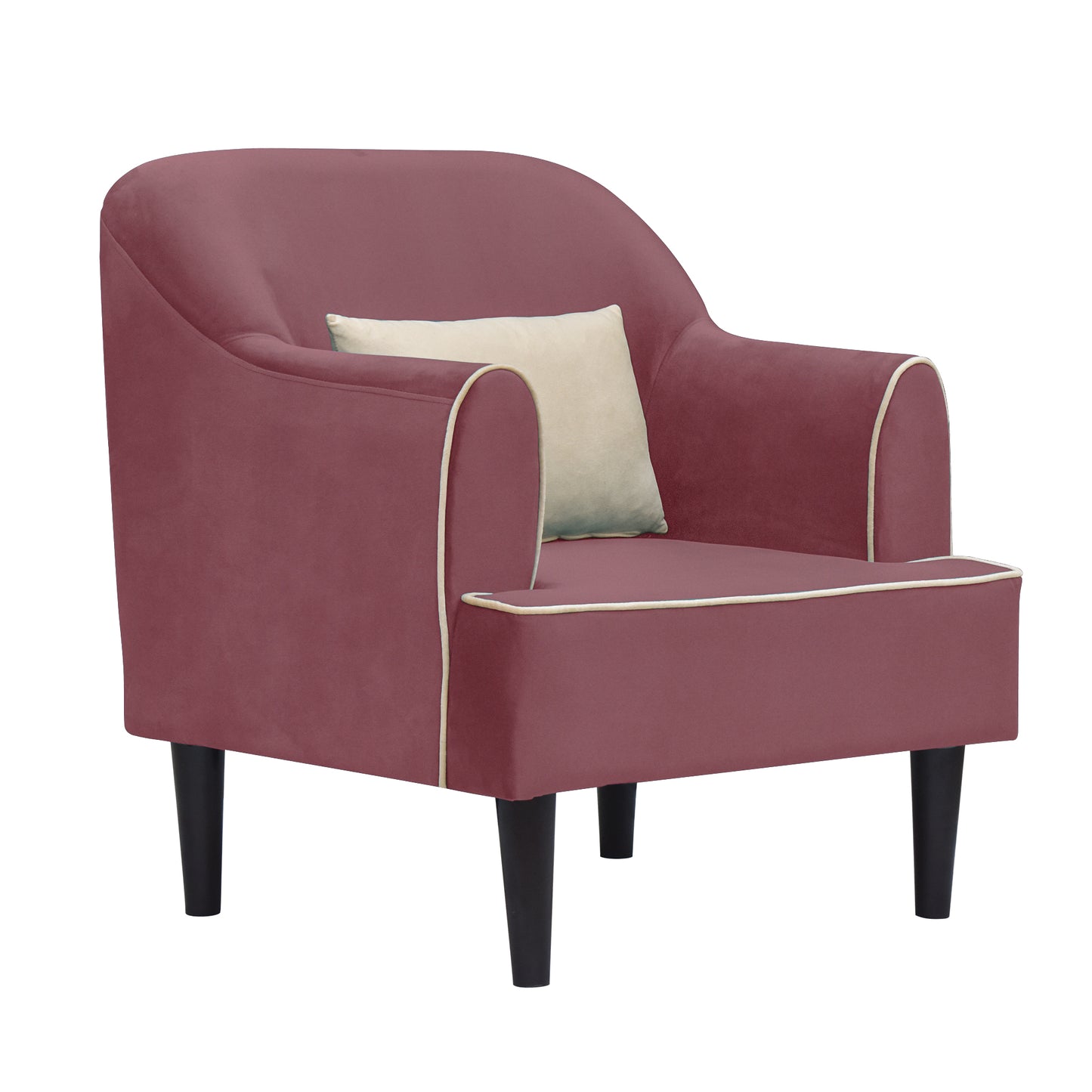 Nevaeh Cushion Back 1 Seater Fabric Chair - Dark Pink