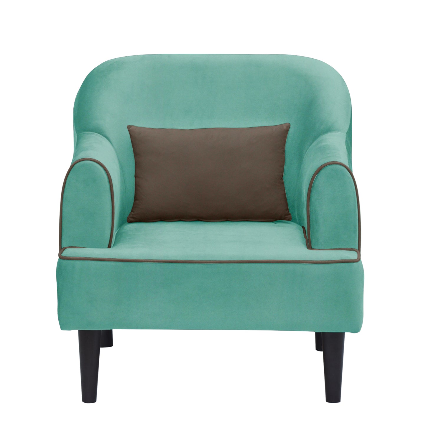 Nevaeh Cushion Back 1 Seater Fabric Chair - Sea Green