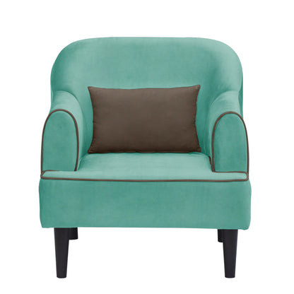 Nevaeh Cushion Back 1 Seater Fabric Chair - Sea Green