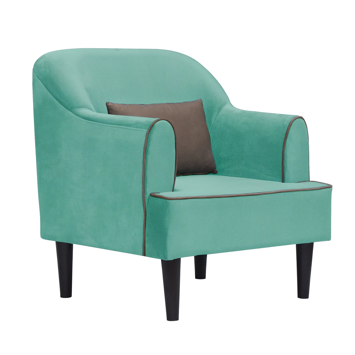 Nevaeh Cushion Back 1 Seater Fabric Chair - Sea Green