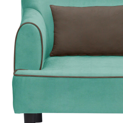 Nevaeh Cushion Back 1 Seater Fabric Chair - Sea Green