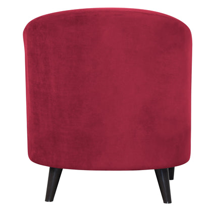 Valentine Cushion Back 1 Seater Fabric Chair with Footrest - Maroon