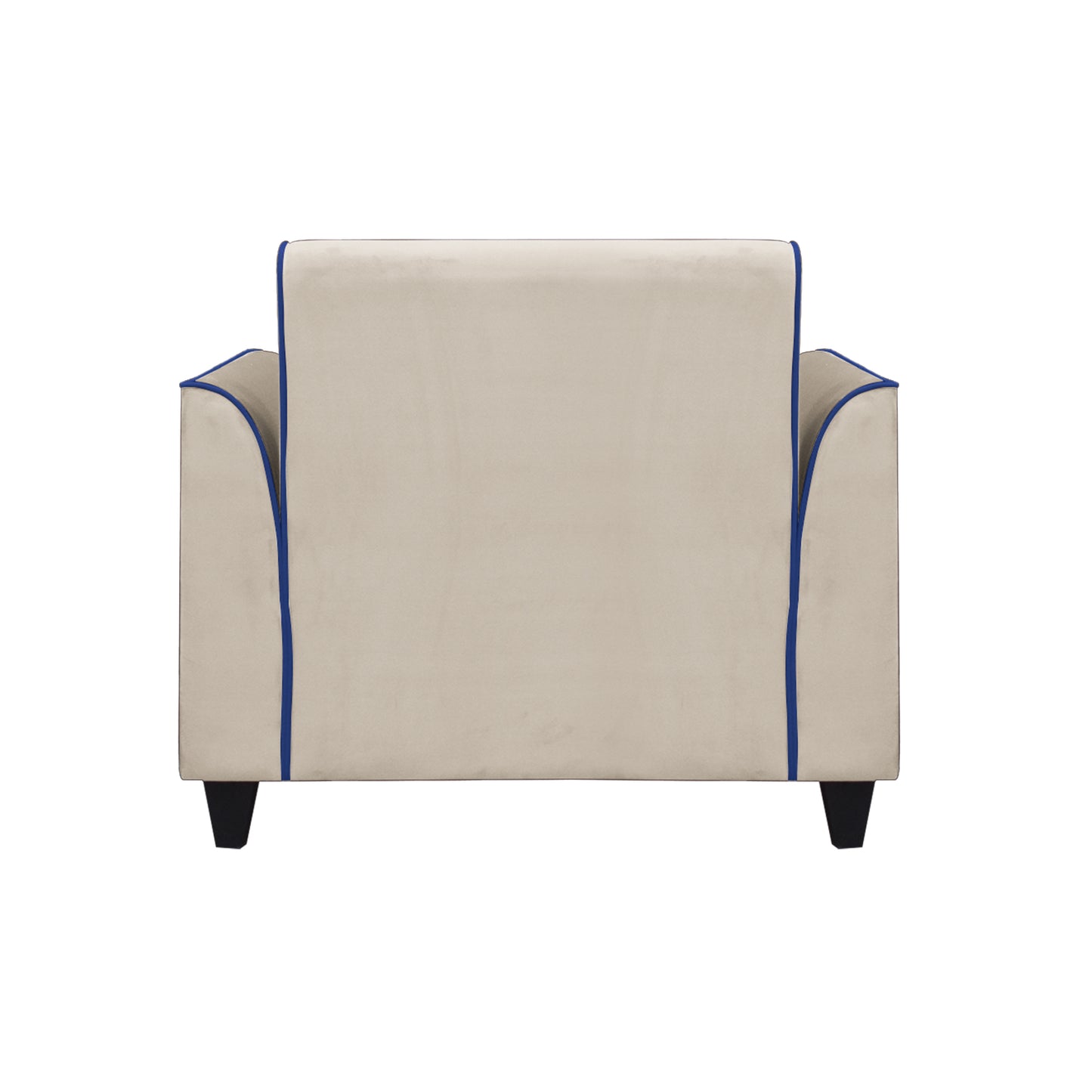 Beckett Cushion Back Fabric Sofa - Beige & Blue