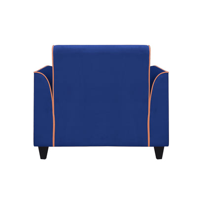 Beckett Cushion Back Fabric Sofa - Blue & Orange