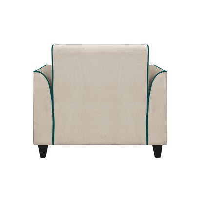 Beckett Cushion Back Fabric Sofa - Beige & Green