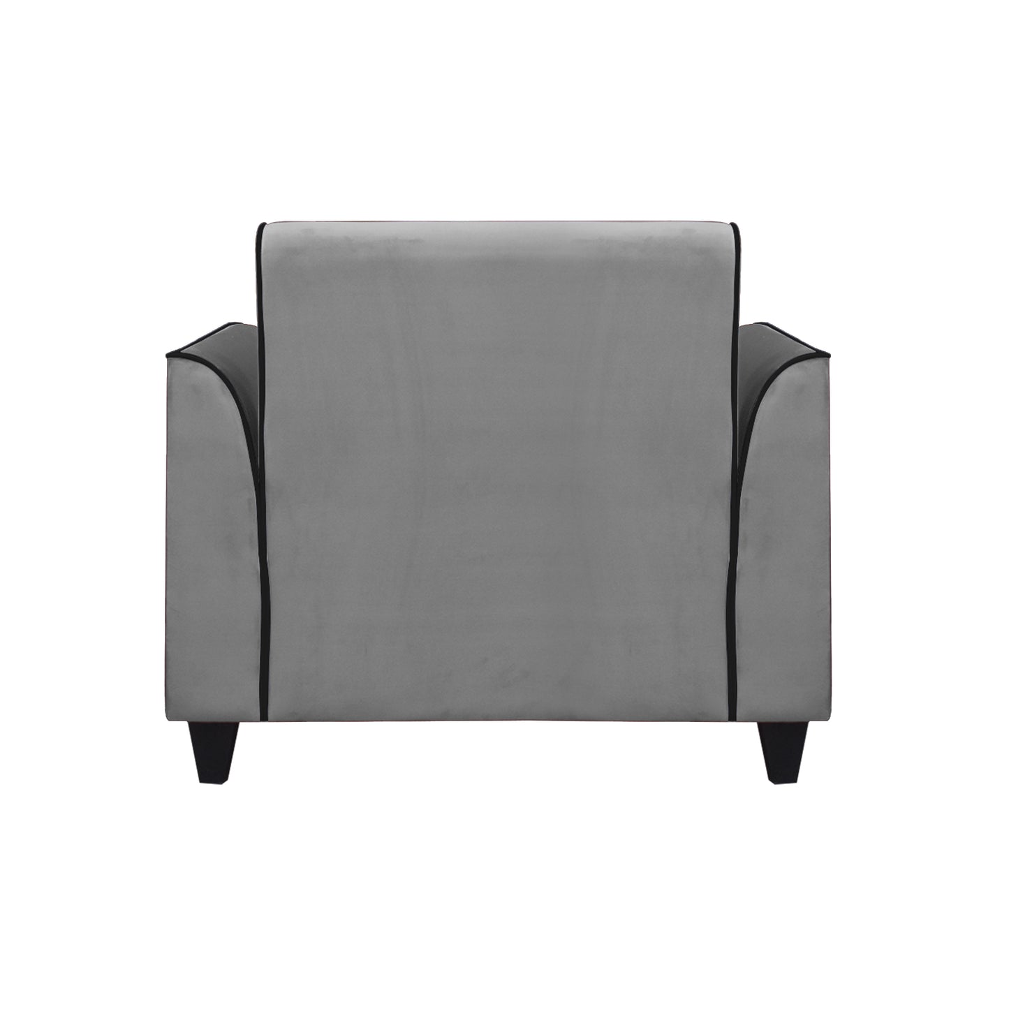 Beckett Cushion Back Fabric Sofa - Grey & Black