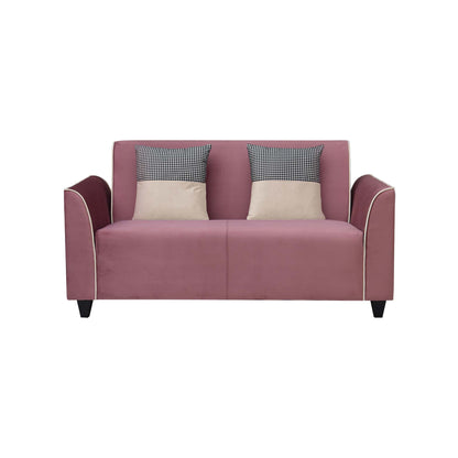 Beckett Cushion Back Fabric Sofa - Dark Pink & Beige