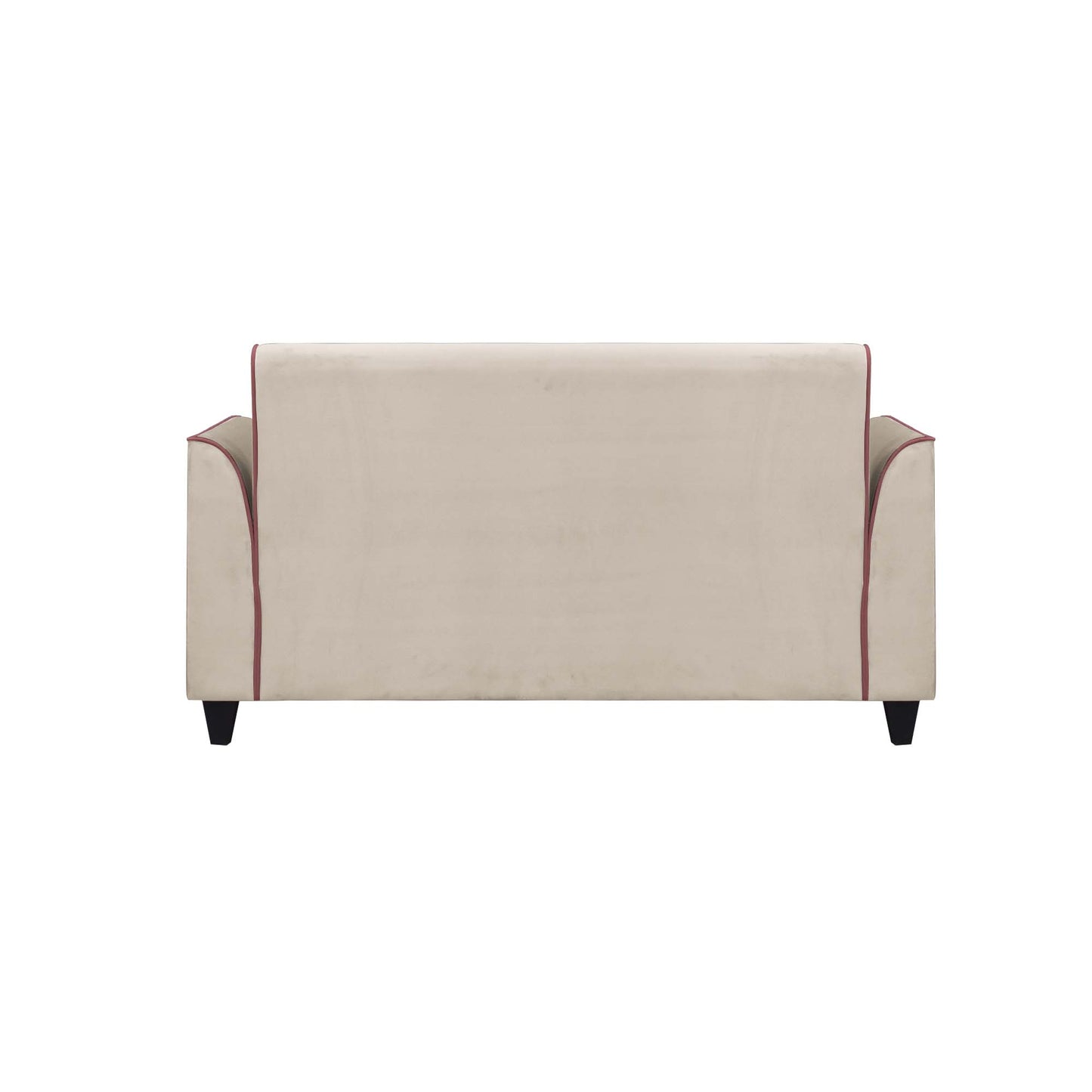 Beckett Cushion Back Fabric Sofa - Beige & Dark Pink