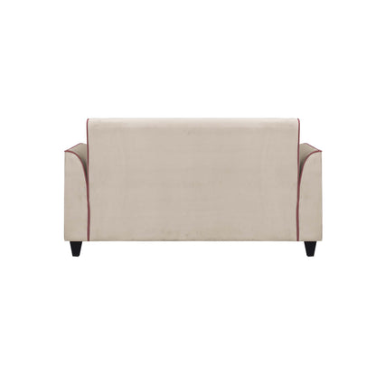 Beckett Cushion Back Fabric Sofa - Beige & Dark Pink