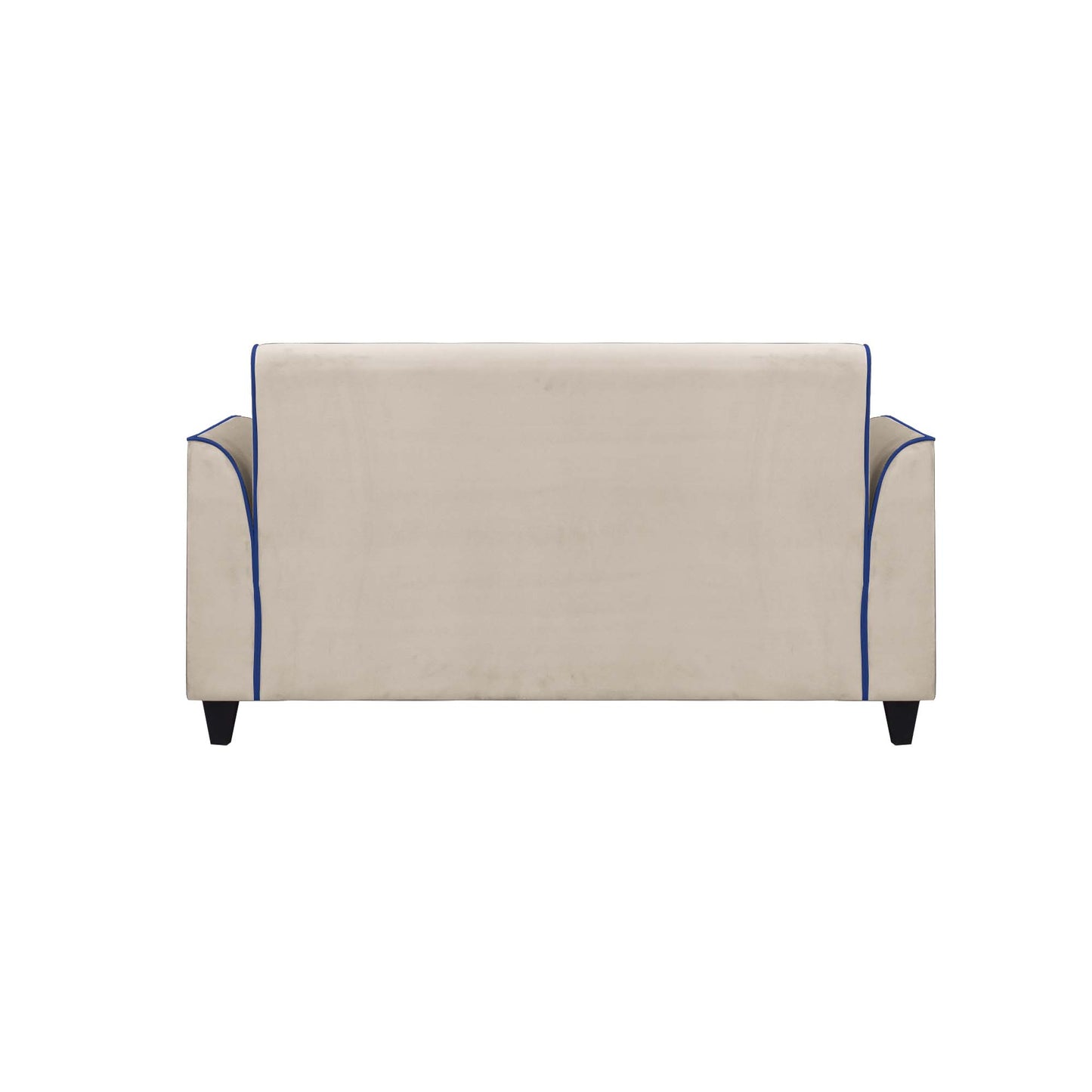 Beckett Cushion Back Fabric Sofa - Beige & Blue