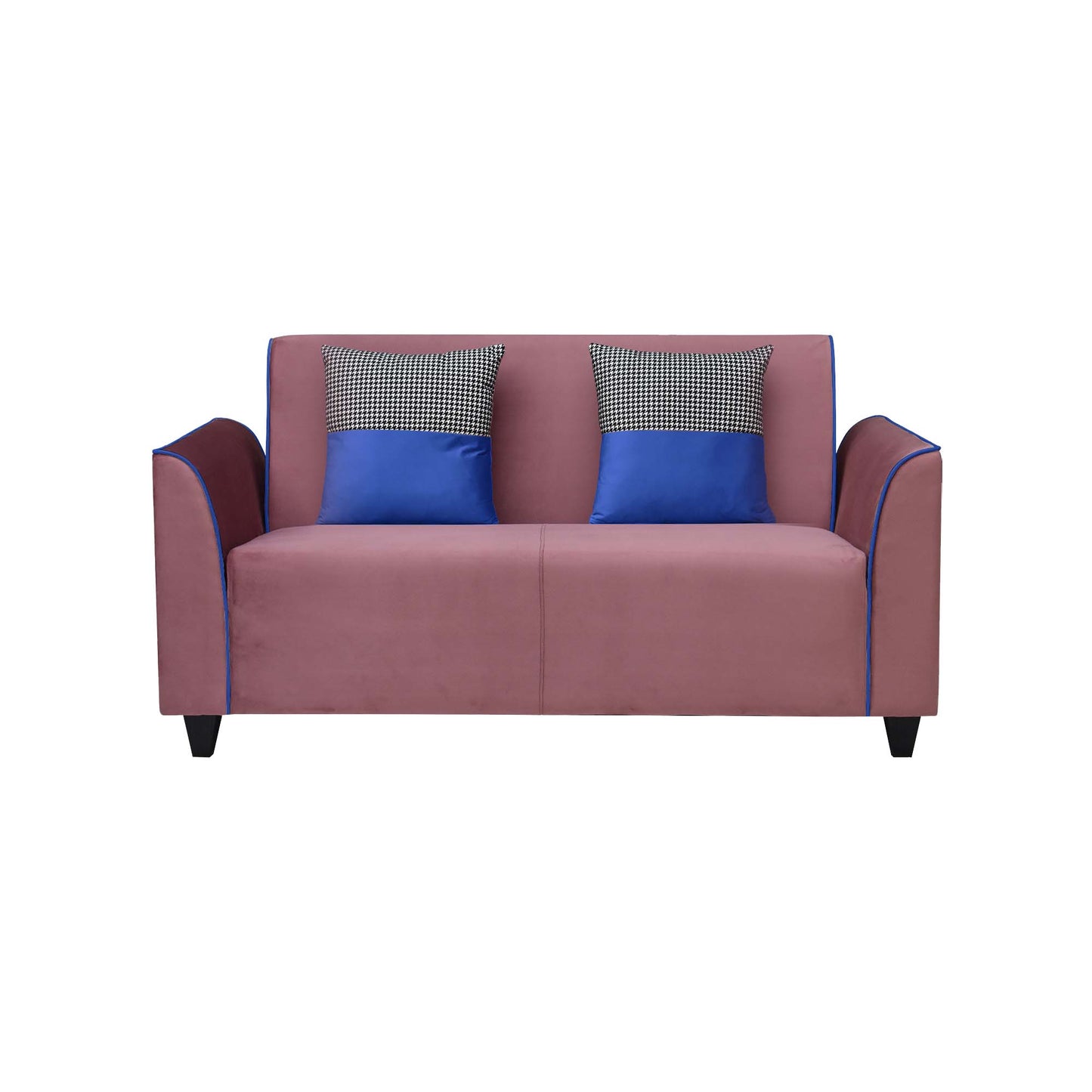 Beckett Cushion Back Fabric Sofa - Dark Pink & Blue