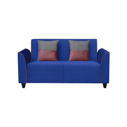 Beckett Cushion Back Fabric Sofa - Blue & Dark Pink