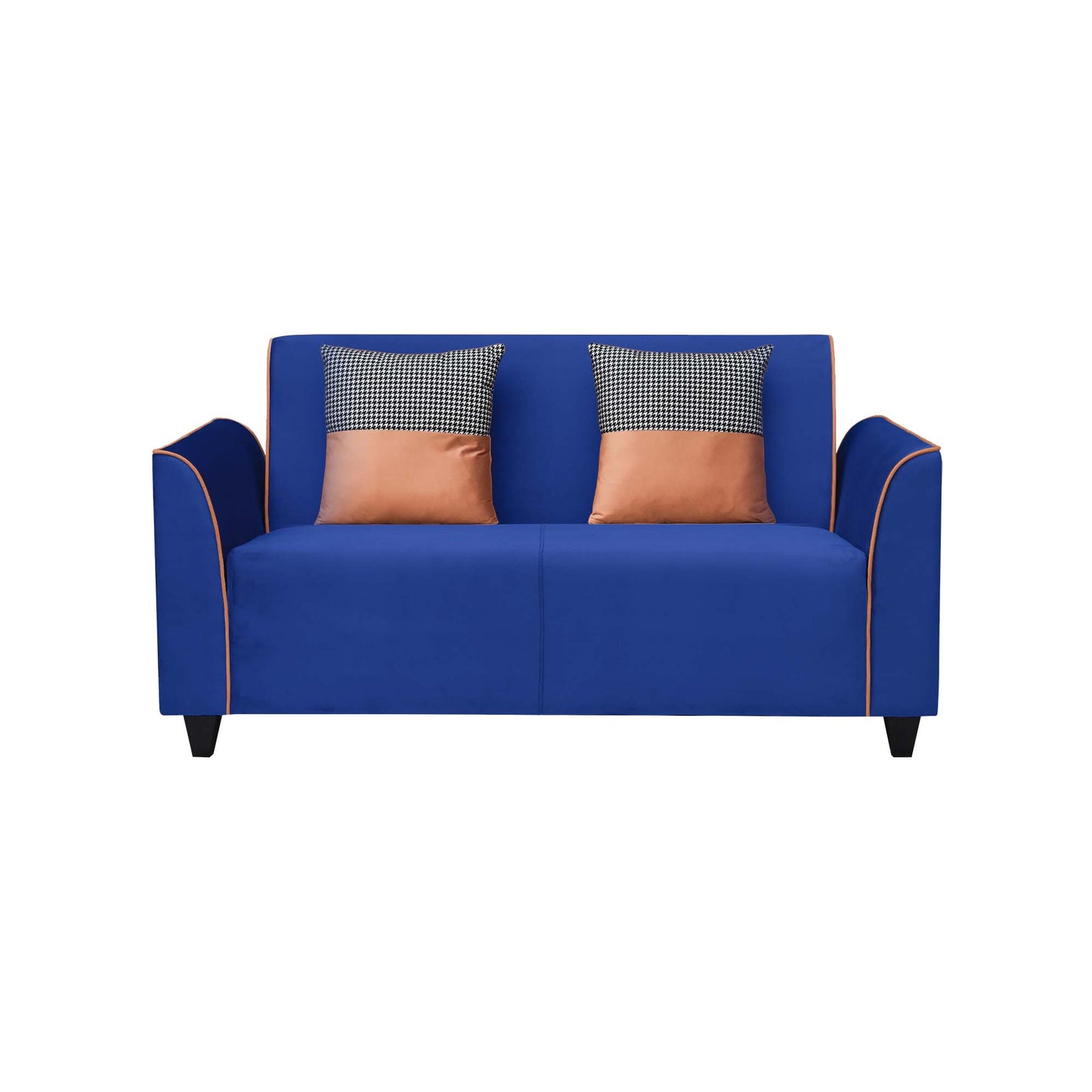 Beckett Cushion Back Fabric Sofa - Blue & Orange