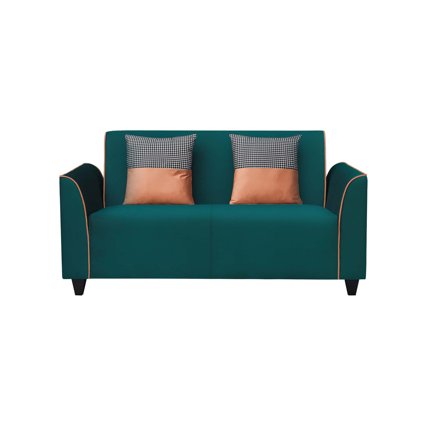 Beckett Cushion Back Fabric Sofa - Green & Orange