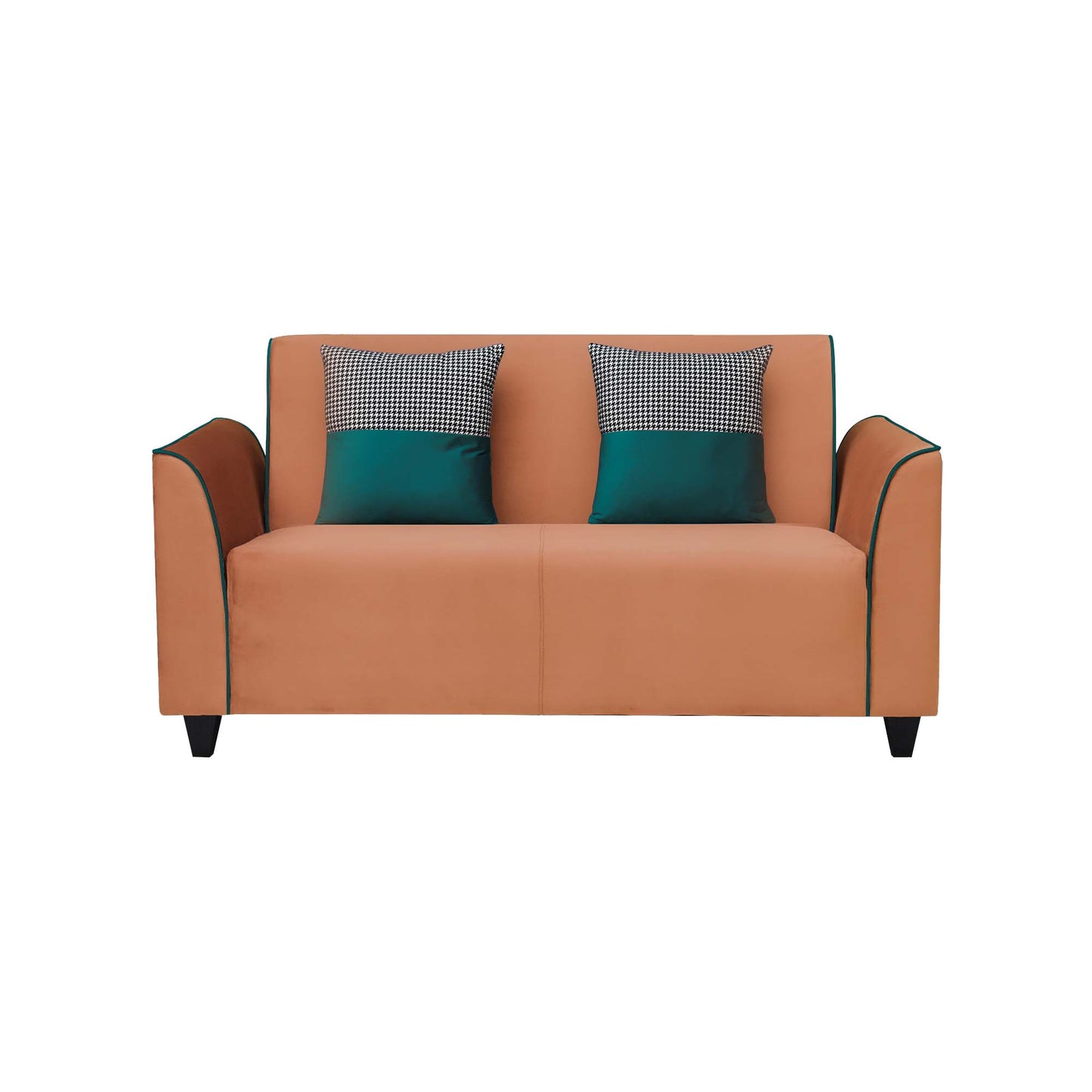 Beckett Cushion Back Fabric Sofa - Orange & Green