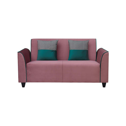 Beckett Cushion Back Fabric Sofa - Dark Pink & Green