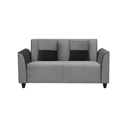 Beckett Cushion Back Fabric Sofa - Grey & Black