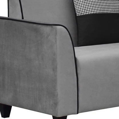 Beckett Cushion Back Fabric Sofa - Grey & Black