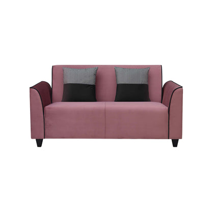 Beckett Cushion Back Fabric Sofa - Dark Pink & Black