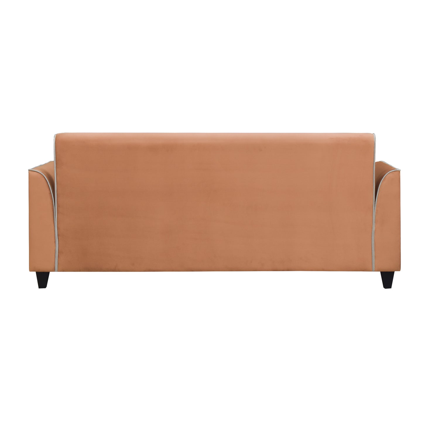 Beckett Cushion Back Fabric Sofa - Orange & Beige