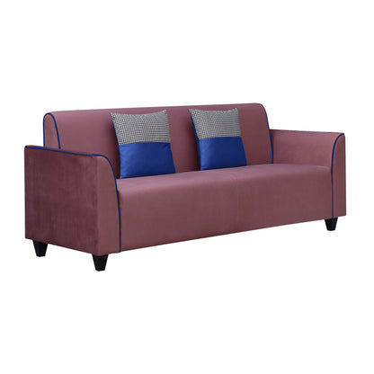 Beckett Cushion Back Fabric Sofa - Dark Pink & Blue