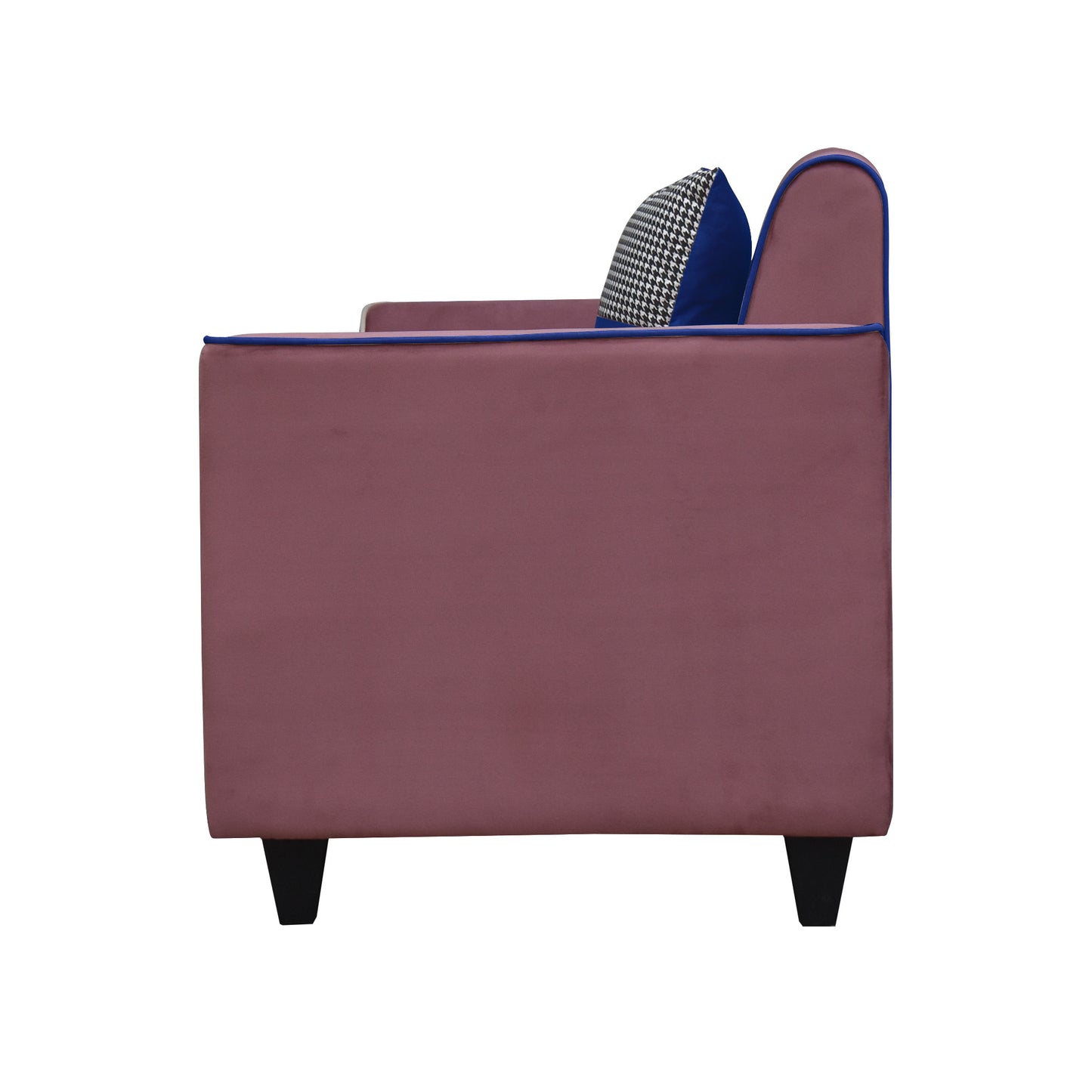 Beckett Cushion Back Fabric Sofa - Dark Pink & Blue